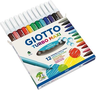 Rotulador escolar (12 colores) Turbo Maxi de Giotto