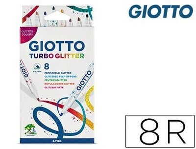 Rotulador escolar (8 colores) Turbo Glitter de Giotto