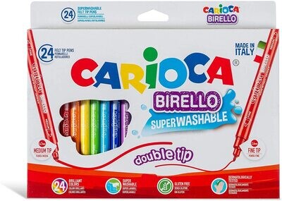 Rotulador escolar (24 colores) Birello bi-punta Carioca