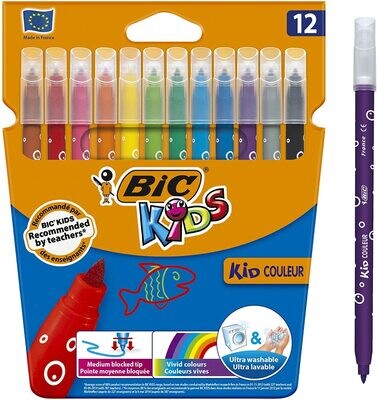 Rotulador escolar (12 colores) Kids Couleur de Bic