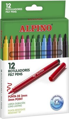Rotulador escolar (12 colores) Standar de Alpino