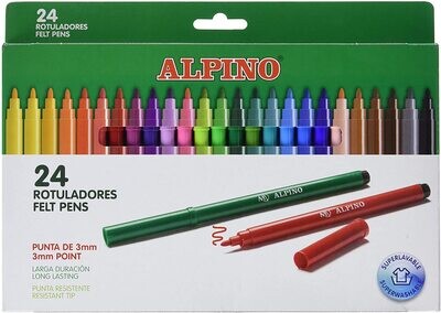Rotulador escolar (24 colores) Standard de Alpino