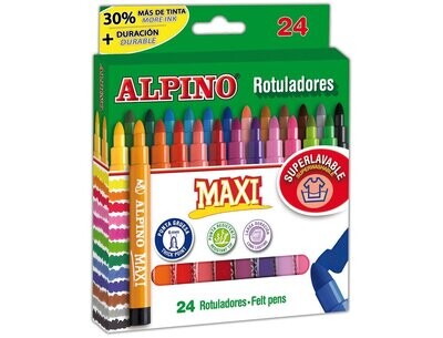 Rotulador escolar (24 colores) Maxi de Alpino