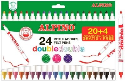 Rotulador escolar (24 colores) doble punta Duo Alpino