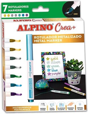 Rotulador escolar (7 colores) Metalix Crea+ de Alpino