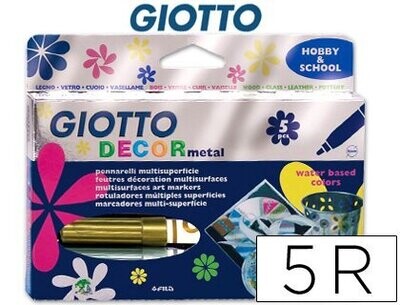 Rotulador escolar (5 colores) Decor Metal de Giotto