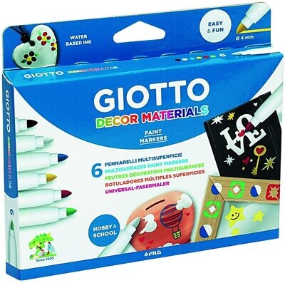 Rotulador escolar (6 colores) Decor Materials de Giotto