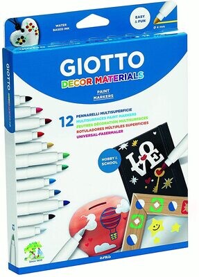 Rotulador escolar (12 colores) Decor Material Giotto