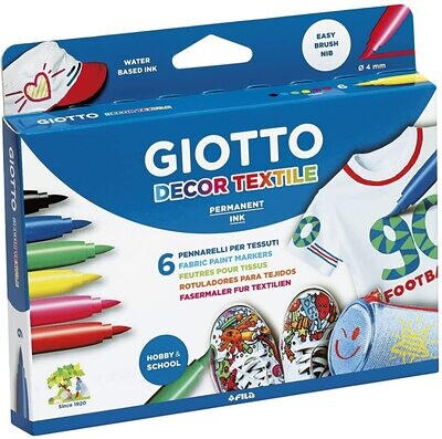 Rotuladores para tela (6 colores) Decor Textile Giotto