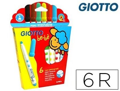 Rotulador escolar (6 colores) Super Be-Bè de Giotto