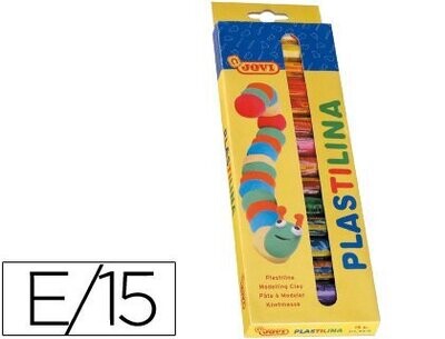 Plastilina en barra (15 gr) 15 colores surtidos de Jovi