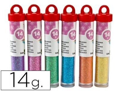 Purpurina surtidos metálicos pastel (14 gr) Liderpapel