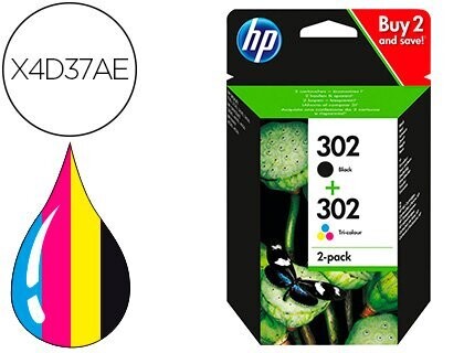 HP 302 X4D37AE Cartucho tinta original NEGRO+TRICOLOR