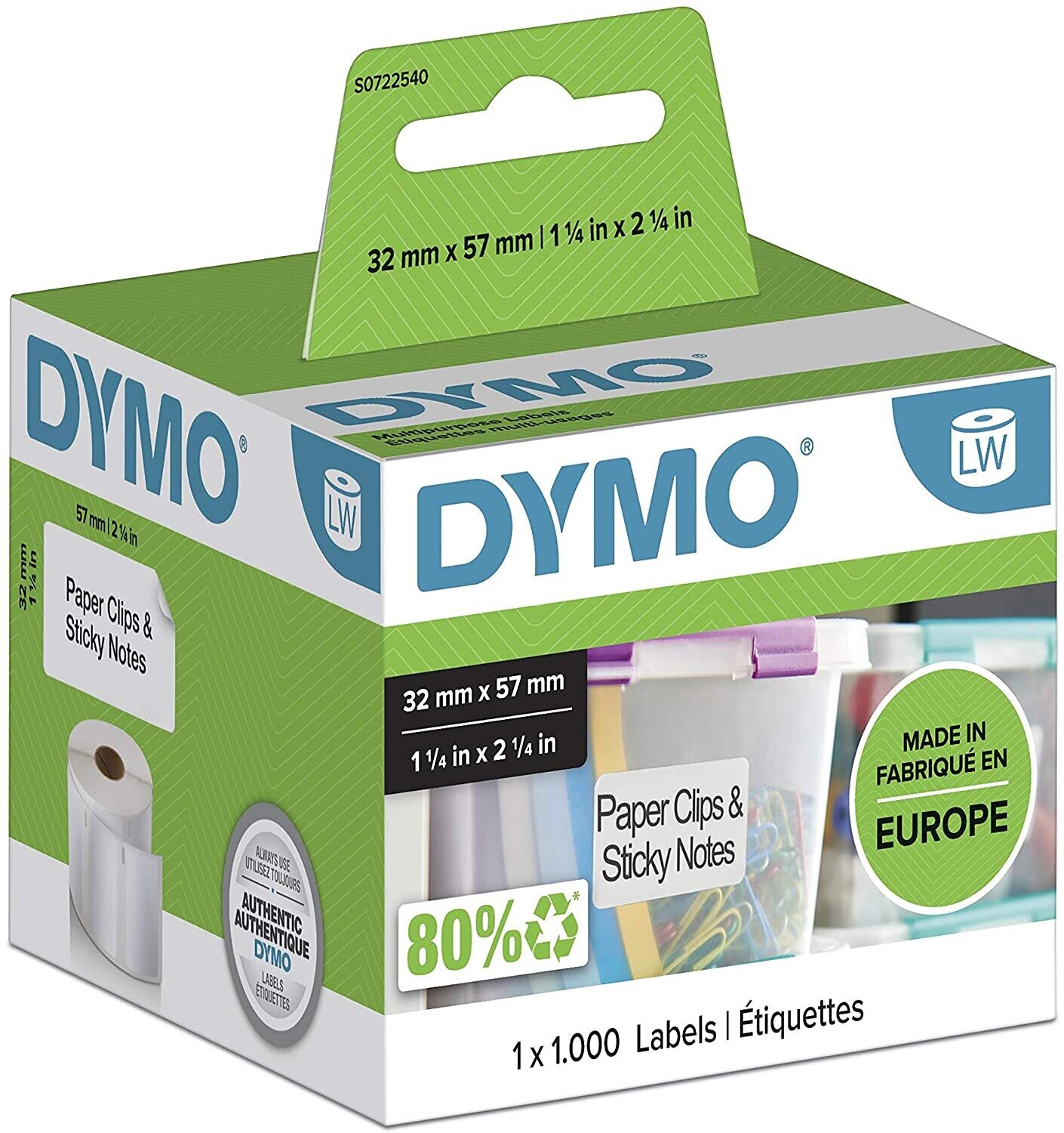 Etiqueta papel (57x32 mm) multifunción Dymo LabelWriter