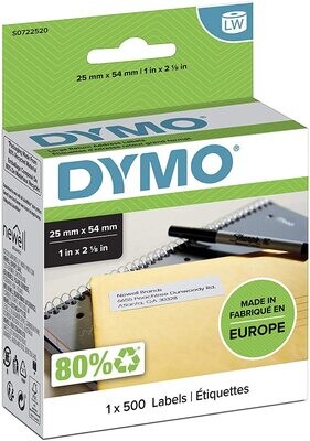 Etiqueta papel (25x54 mm) uso remite Dymo LabelWriter