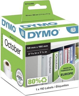 Etiquetas papel (59x190 mm) archivador Dymo LabelWriter