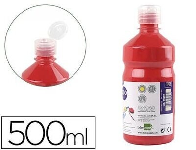 Tempera escolar líquida (500 ml) ROJO de Liderpapel