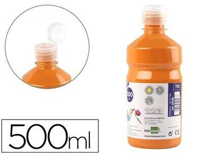Tempera escolar líquida (500 ml) NARANJA de Liderpapel