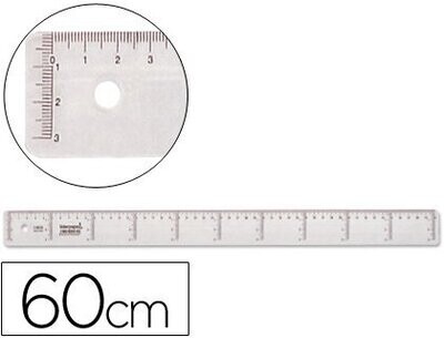 Regla (60 cm) plástico cristal de Liderpapel