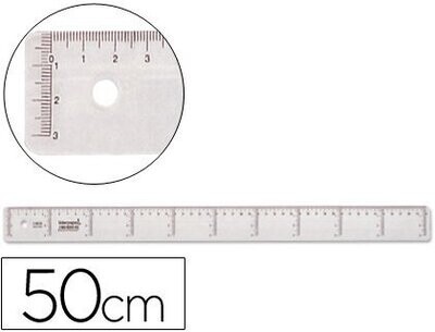 Regla (50 cm) plástico cristal de Liderpapel
