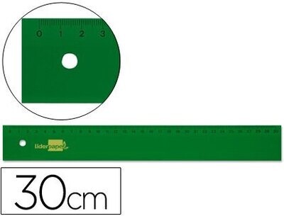 Regla acrílico verde (30 cm) de Liderpapel