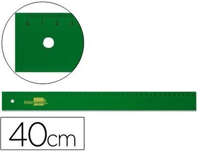 Regla acrílico verde (40 cm) de Liderpapel