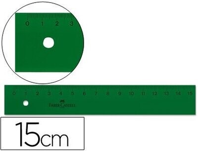 Regla plástico verde (15 cm) de Faber Castell