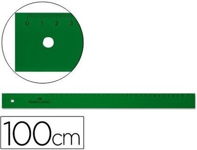 Regla plástico verde (100 cm) de Faber Castell