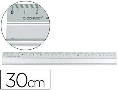 Regla metálica aluminio (30 cm) de Q-Connect