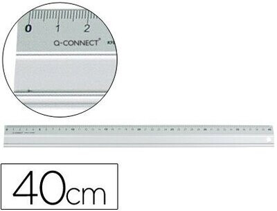 Regla metálica aluminio (40 cm) de Q-Connect