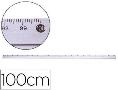 Regla metálica aluminio (100 cm) de Q-Connect