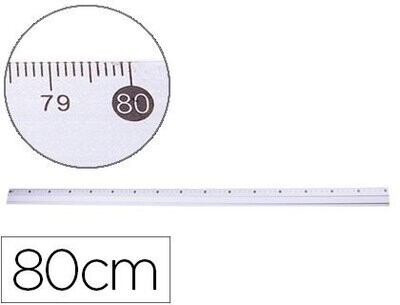 Regla metálica aluminio (80 cm) de Q-Connect
