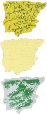 Plantilla plástico mapa España de Liderpapel