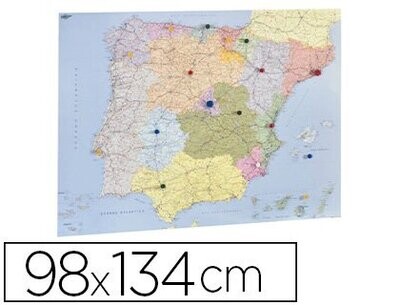 Mapa ESPAÑA/PORTUGAL autonómico enrollado de Faibo