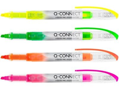 Marcador fluorescente 4 colores Liquid de Q-Connect