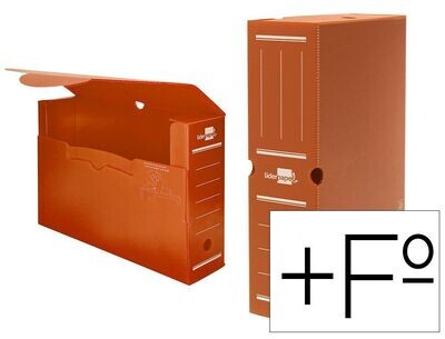 Caja archivo definitivo plástico Fº+ MARRÓN Liderpapel