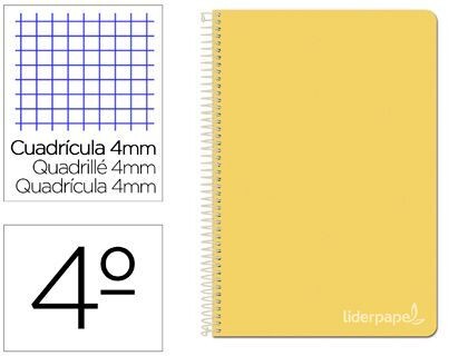 Cuaderno 4º (4 mm) AMARILLO tapa dura Witty Liderpapel