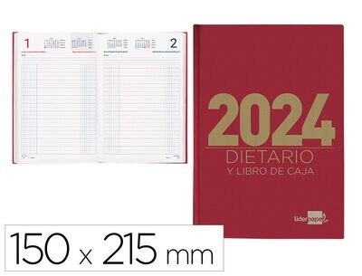 Dietario 2024 (4º / 150x215 mm) ROJO de Liderpapel