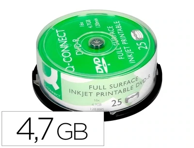 DVD-R (capacidad 4,7 Gb / IMPRIMIBLE) de Q-Connect