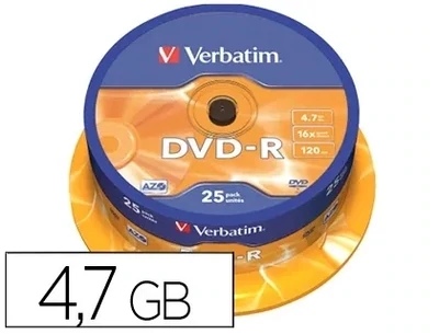 DVD-R (capacidad 4,7 Gb) de Verbatim