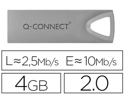 Memoria Flash Premium USB 2.0 (4 GB) de Q-Connect