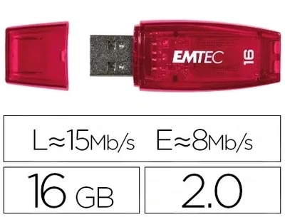 Memoria Flash USB 2.0 (16 GB) ROJO C410 de Emtec