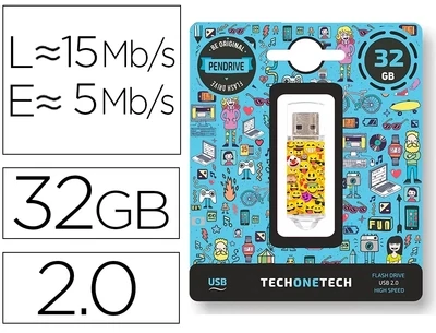 Memoria flash USB 2.0 (32 GB) Emoji de Techonetech