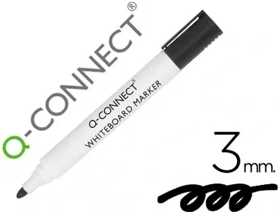 Rotulador pizarra blanca NEGRO (trazo 3 mm) Q-Connect