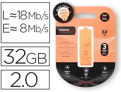 Memoria flash USB 2.0 (32 GB) Ecotech de Techonetech