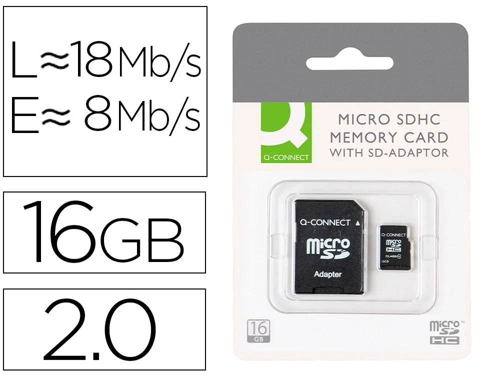 Memoria Flash USB 2.0 micro SDHC 6 (16 GB) de Q-Connect