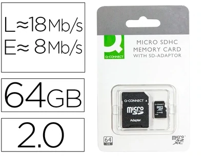 Memoria Flash USB 2.0 micro SDHC 10 (64 GB) Q-Connect
