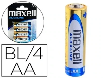 Pila alcalina tipo AA de Maxell (4 unidades)