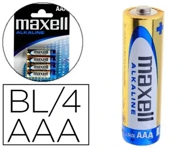Pila alcalina tipo AAA de Maxell (4 unidades)