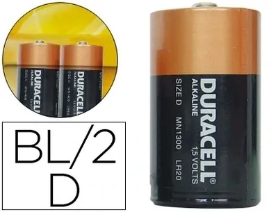 Pila alcalina D Plus Power de Duracell (2 unidades)